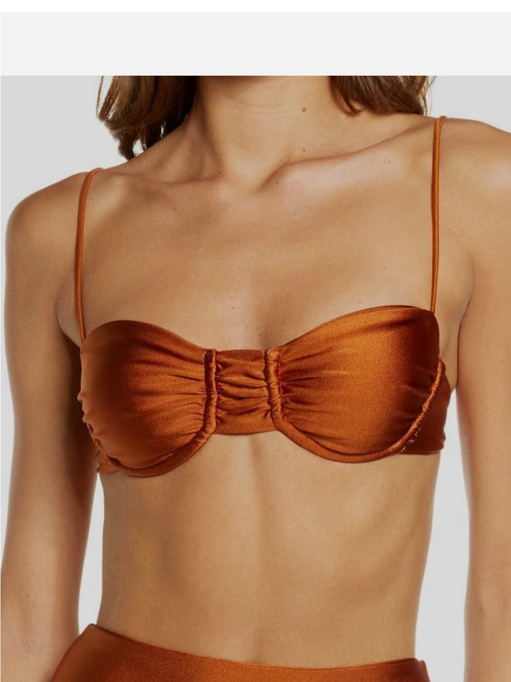 Jade Burnt Orange Ruched Bikini Top